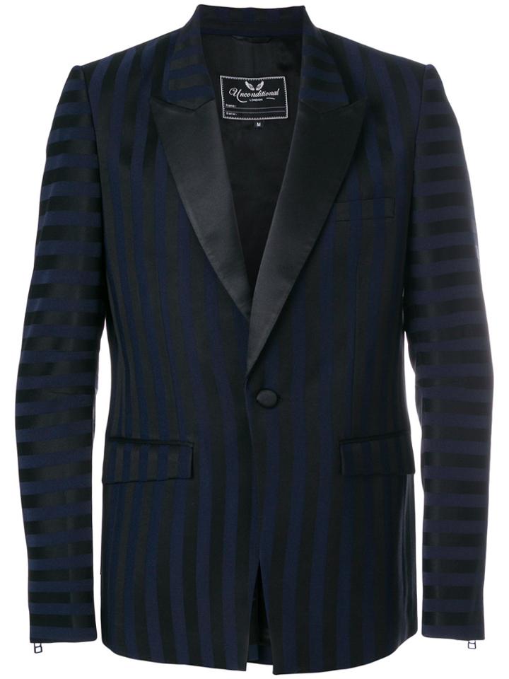 Unconditional Striped Sheen Blazer - Black