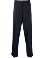 Paul Smith Wide-leg Grid-pattern Trousers - Blue