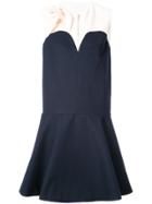 Delpozo Contrast Flared Tailored Dress - Blue