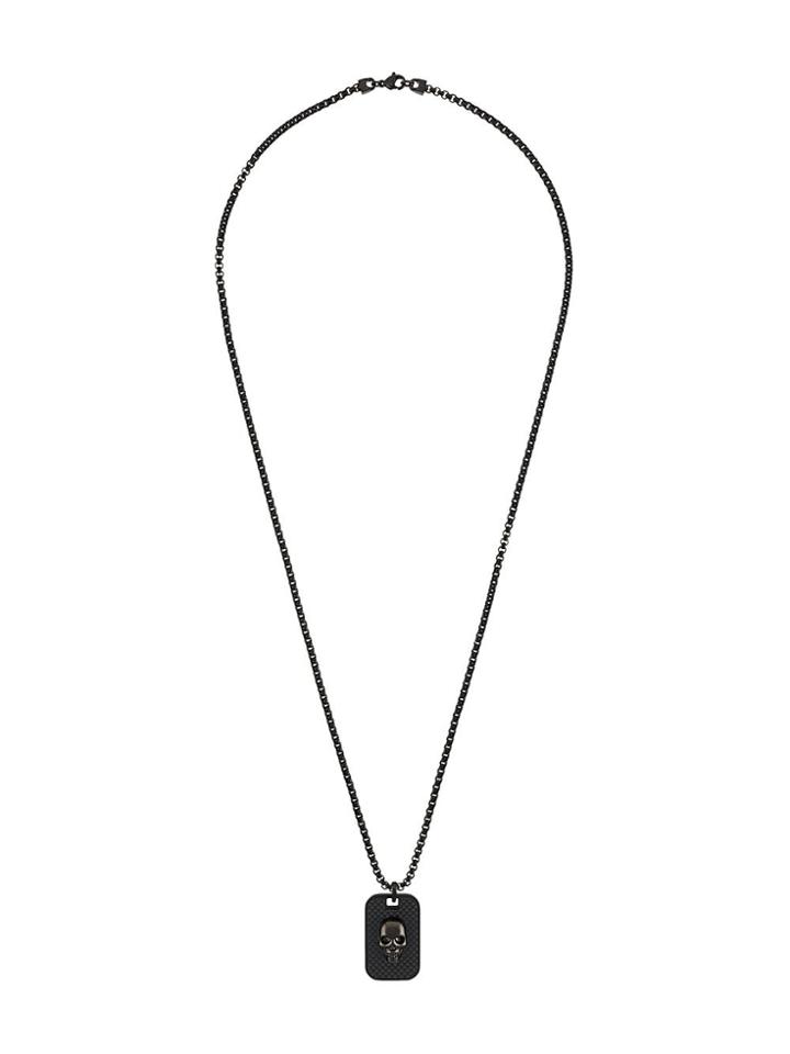 Northskull Skull Id Tag Necklace - Black