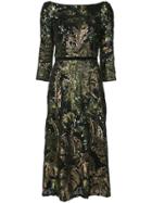 Marchesa Notte Sequin Midi Dress - Black