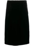 Emanuel Ungaro Pre-owned 1980's Velvet Effect Straight Skirt - Black