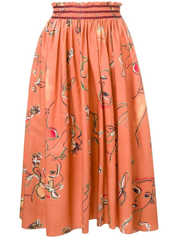 Forte Forte Graphic Print Midi Skirt - Pink