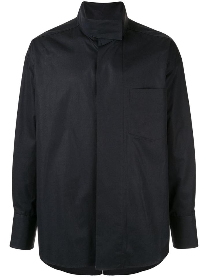 Wooyoungmi Wrap Detail Collar Shirt - Blue