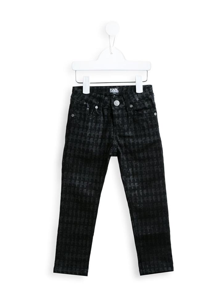 Karl Lagerfeld Kids Rock Chic Kameo Print Jeans, Girl's, Size: 12 Yrs, Black