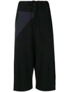 Y's Drawstring Cropped Trousers - Black