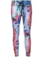 The Upside Abstract Print Leggings - Red