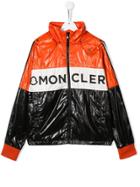 Moncler Kids Hooded Shell Jacket - Orange