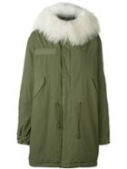 Mr & Mrs Italy Fur Collar Parka, Women's, Size: Medium, Green, Cotton/leather/polyester/racoon Fur
