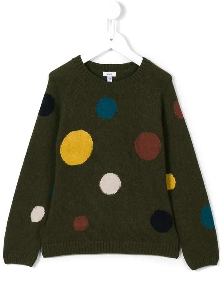 Knot Big Dots Sweater, Girl's, Size: 10 Yrs, Green