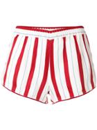 Scrambled Ego Striped Short Shorts - White