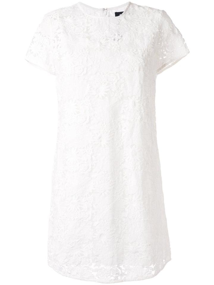 Paule Ka Embroidered Flared Dress - White