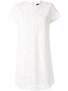 Paule Ka Embroidered Flared Dress - White