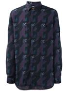 Paul Smith Dinosaur Print Shirt, Men's, Size: 16, Black, Cotton