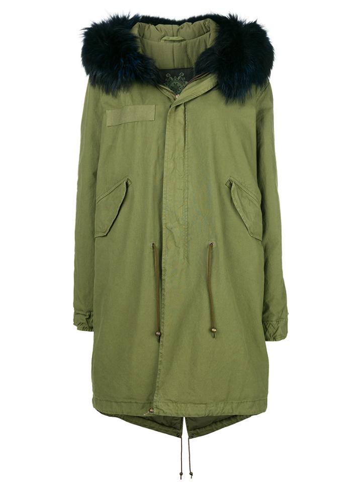 Mr & Mrs Italy Fur Collar Parka Coat - Green