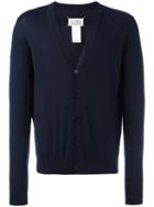 Maison Margiela Knitted Cardigan, Men's, Size: Large, Blue, Wool