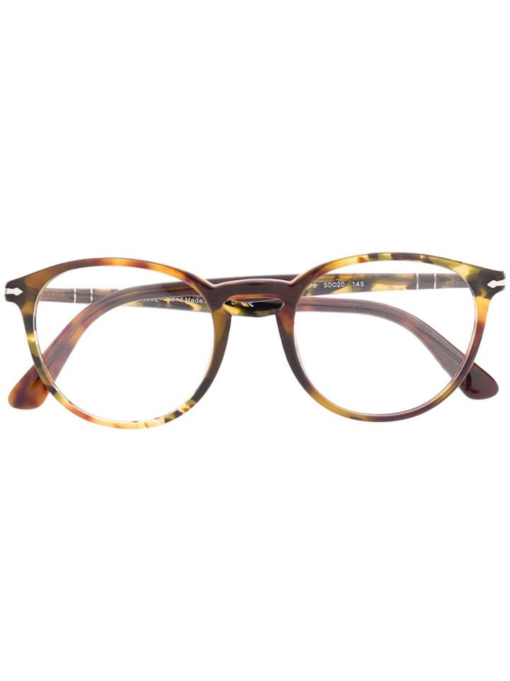 Persol Round Framed Glasses - Brown