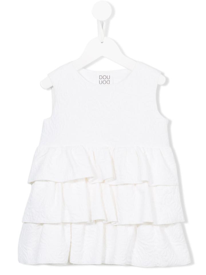 Douuod Kids Ruffled Dress, Girl's, Size: 12 Yrs, White