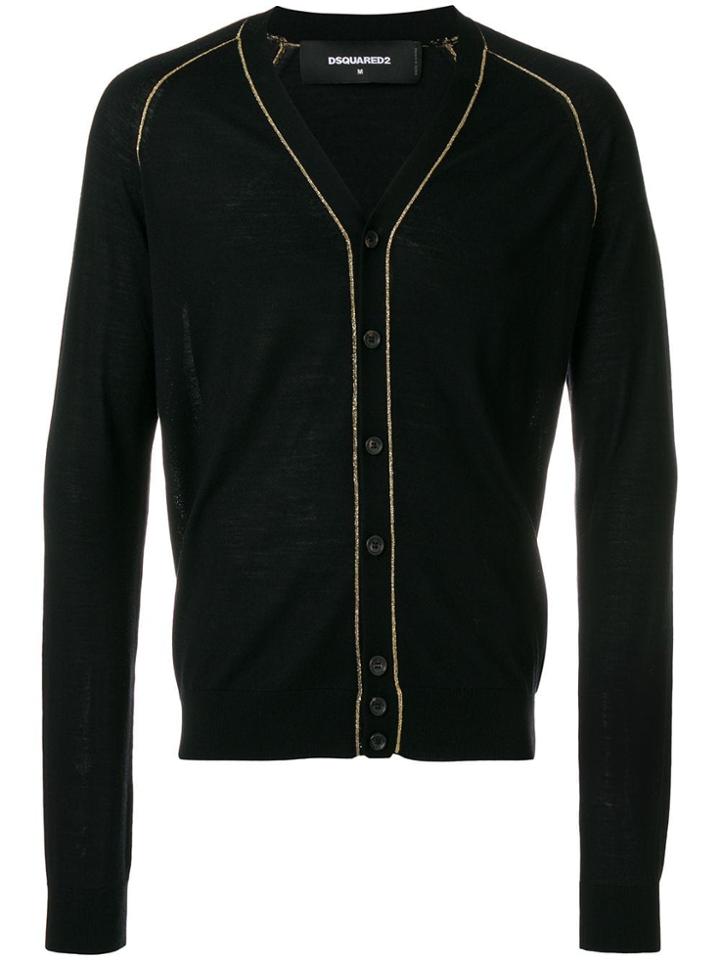 Dsquared2 Lurex Piped Cardigan - Black