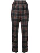 Chanel Vintage Plaid Cropped Trousers - Black