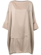 Theatre Products Draped Wide Neck Dress, Women's, Brown, Acetate/viscose