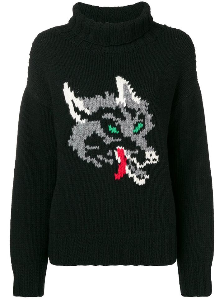Ymc Wolf Print Jumper - Black