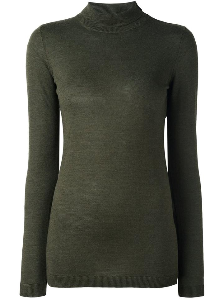 Antonio Marras Turtleneck Jumper, Women's, Size: Large, Green, Virgin Wool