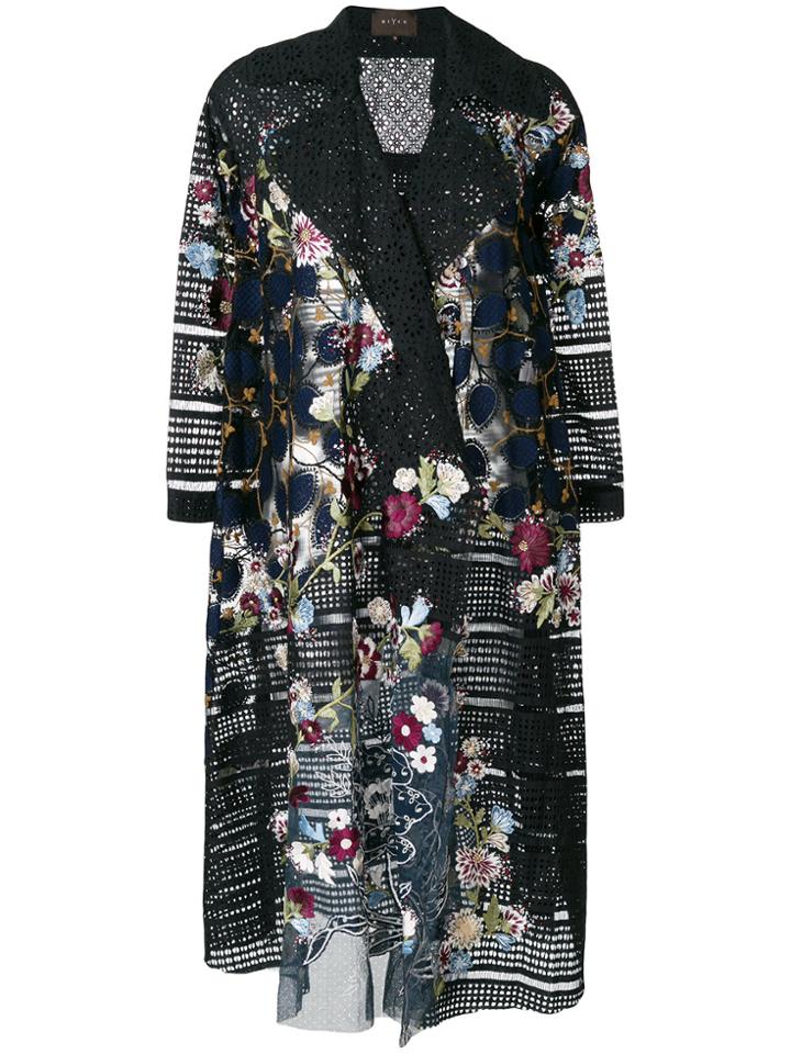 Biyan Embellished Oversized Coat - Black