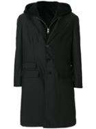 Neil Barrett Layered Hooded Coat - Black