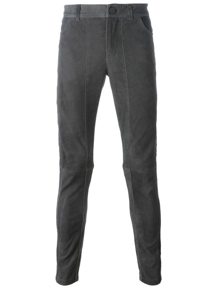 Tony Cohen Super Skinny Trousers, Men's, Size: 54, Grey, Nappa Leather