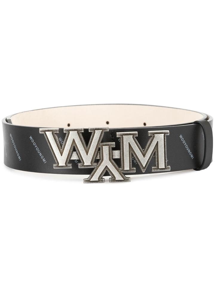 Wooyoungmi Logo Buckle Belt - Black