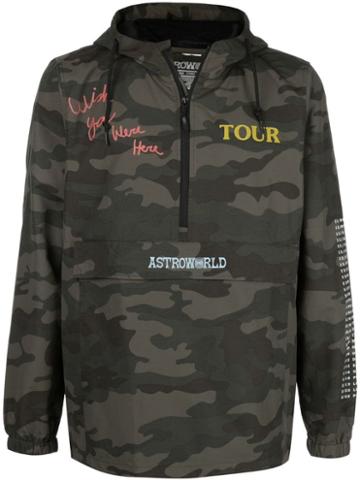 Travis Scott Astroworld Camouflage Pattern Hooded Jacket - Green
