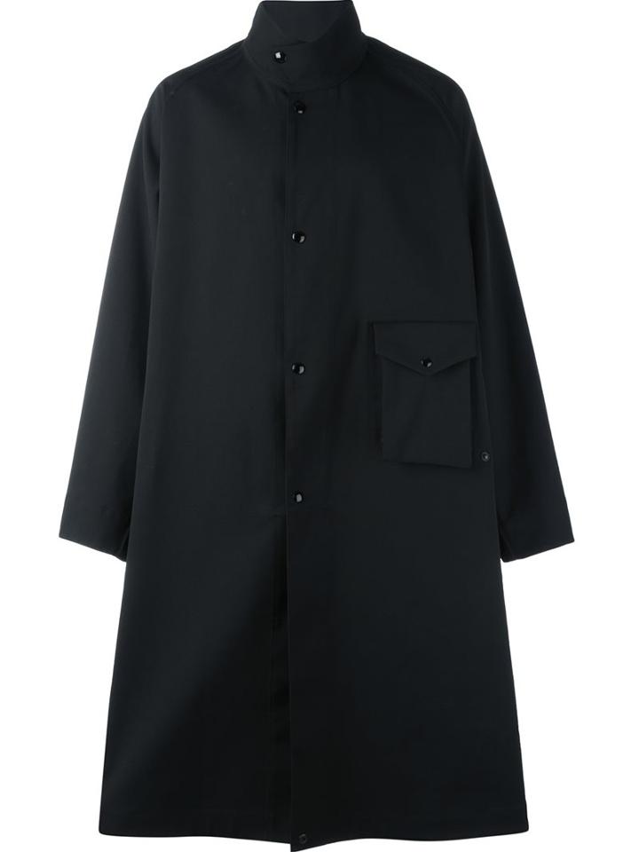 Marni Oversized Coat, Men's, Size: 48, Black, Cotton/virgin Wool/polyurethane