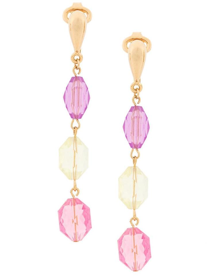 Susan Caplan Vintage 1980's D'orlan Clip-on Earrings - Pink