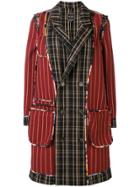 Snow Xue Gao Contrasting Panels Midi Coat - Brown