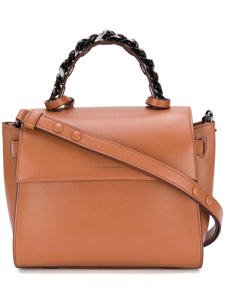Elena Ghisellini Chain Handle Tote - Brown