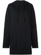 Mm6 Maison Margiela Oversize Hoodie, Women's, Size: Small, Black, Cotton/polyester