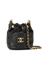 Chanel Pre-owned Cosmos Line Cc Drawstring Chain Shoulder Bag - Black