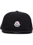 Moncler Logo Flat Cap, Men's, Black, Cotton