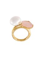 Wouters & Hendrix 'my Favourite' Rose Quartz And Pearl Ring, Women's, Size: 54, Metallic