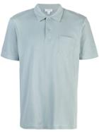 Sunspel Shortsleeved Polo Shirt - Blue