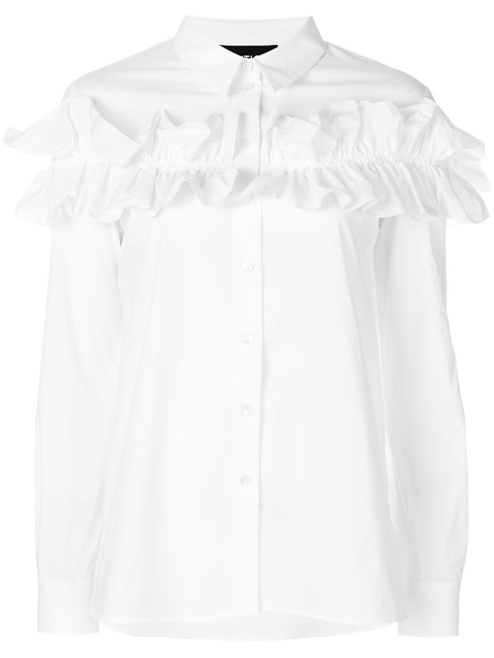 Boutique Moschino Long Sleeved Ruffle Shirt - White