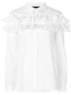 Boutique Moschino Long Sleeved Ruffle Shirt - White