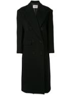 We11done Oversized Double Breasted Coat - Black