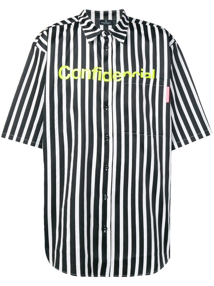Marcelo Burlon County Of Milan Oversized Striped Shirt - Black