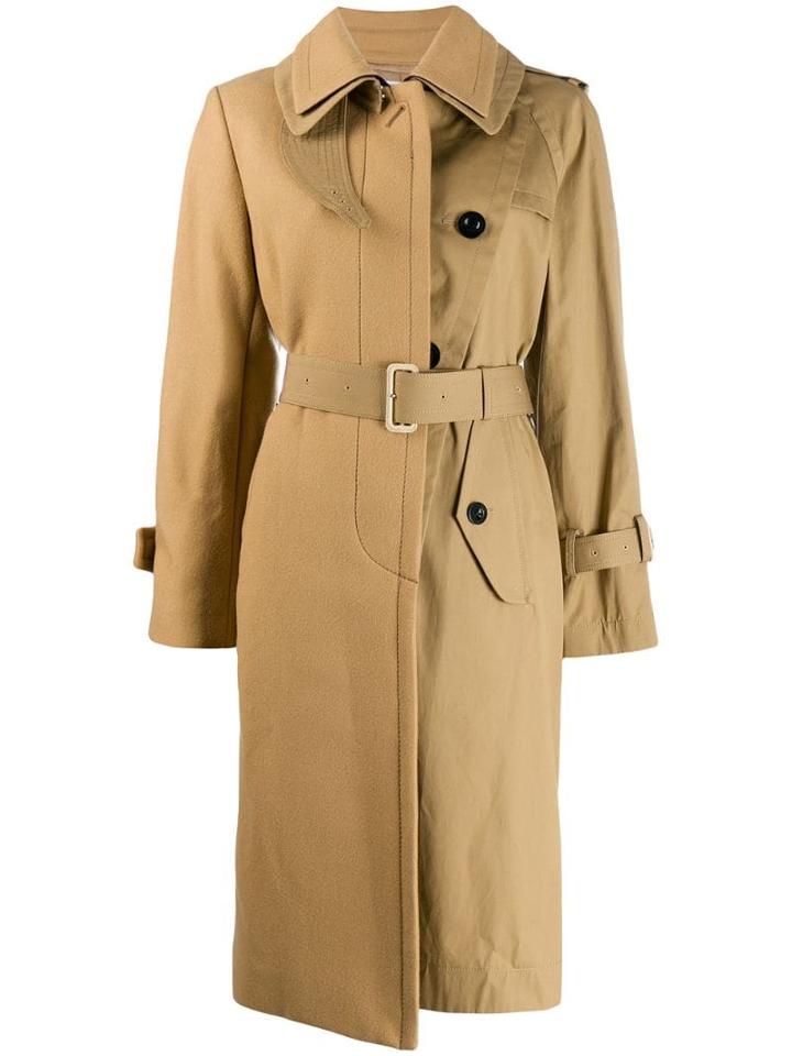Sacai Belted Trench Coat - Neutrals
