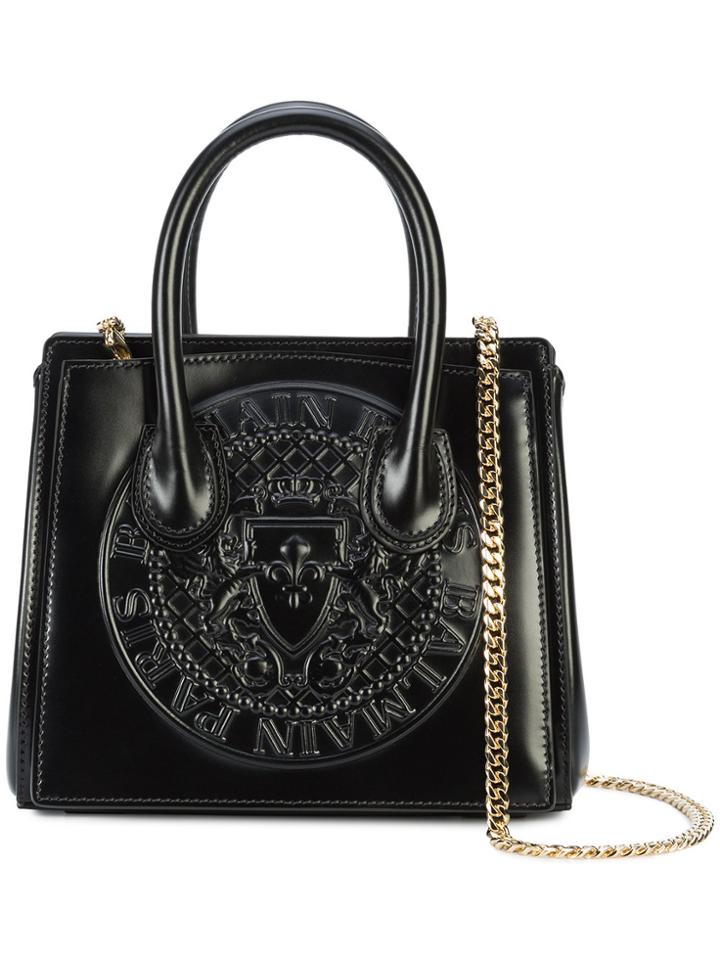 Balmain Embossed Logo Tote Bag - Black