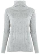 Uma Raquel Davidowicz - Funnel Neck Sweater - Women - Polyester/spandex/elastane/viscose - 44, Grey, Polyester/spandex/elastane/viscose