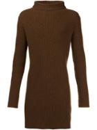 Ann Demeulemeester Rib Knit Sweater, Men's, Size: Small, Brown, Cashmere/wool
