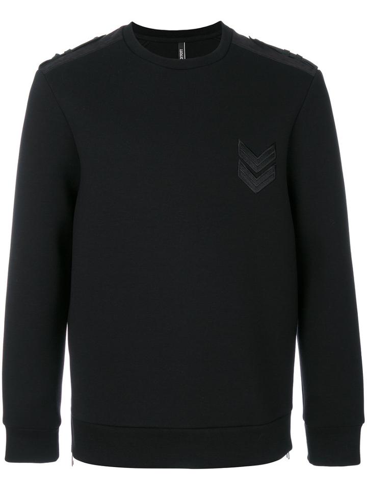 Neil Barrett - Epaulette Sweatshirt - Men - Cotton/polyurethane/spandex/elastane/viscose - S, Black, Cotton/polyurethane/spandex/elastane/viscose
